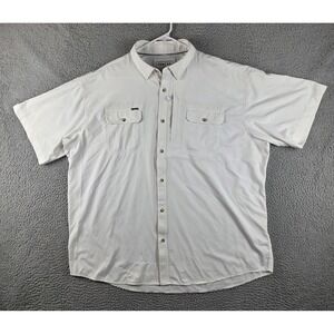 Poncho Shirt Men 2XL White Short Sleeve Performance Fishing Vented